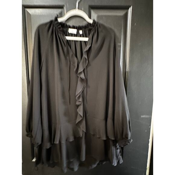 Wilfred Women's Black Chiffon Ruffle Babydoll Mini Amerie Dress Size Small - Picture 4 of 10